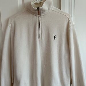 Polo by Ralph Lauren 1/4 zip men's medium,off-white,cotton knit pullover